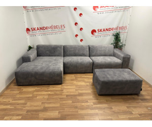 Dīvāns LOFT (Stūra, atdalāms)(Komplektā ar pufu)(Ekspozīcija) Dīvāns LOFT (Stūra, atdalāms)(Komplektā ar pufu)(Ekspozīcija)